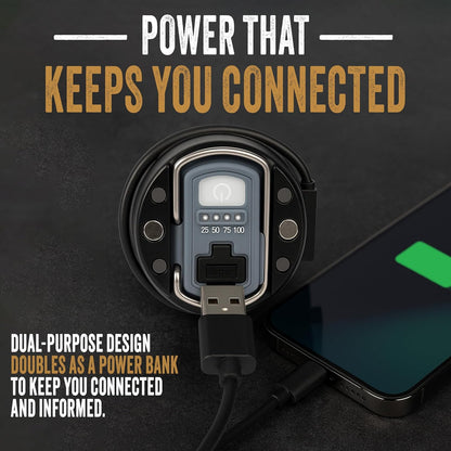 Ready Hour USB Emergency Lantern & Power Bank, 3,000mAh Rechargeable LED Light with Red SOS Signal, Magnetic Base, No Batteries Needed, Compact Portable Light for Camping, Power Outages, & Emergencies