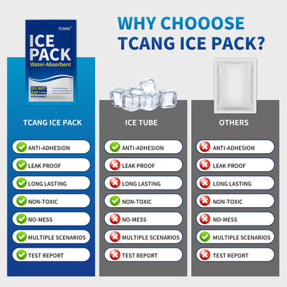 Disposable Dry Ice Packs for Shipping Non-Stick for Food, Double-Sided Absorption Leak-Proof Cold Packs for Cooler, Camping, Beach Bags, Picnics,Outdoor Events, Takeout Delivery