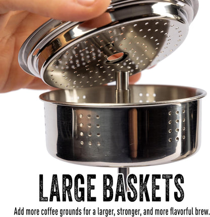 Ready Hour 9 Cup Stainless Steel Coffee Pot | Stovetop Percolator | Coffee Maker for Everyday Use, Camping Trips, and Off-Grid Preparedness