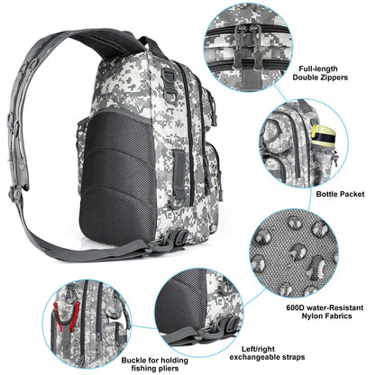 PLUSINNO Fishing Backpack with Fishing Rod and Reel Combos Tackle Boxes, Waterproof Tackle Backpack for Fishing Gear with Rod Holder, Fishing Gifts for Men with Fishing Tool Kit...