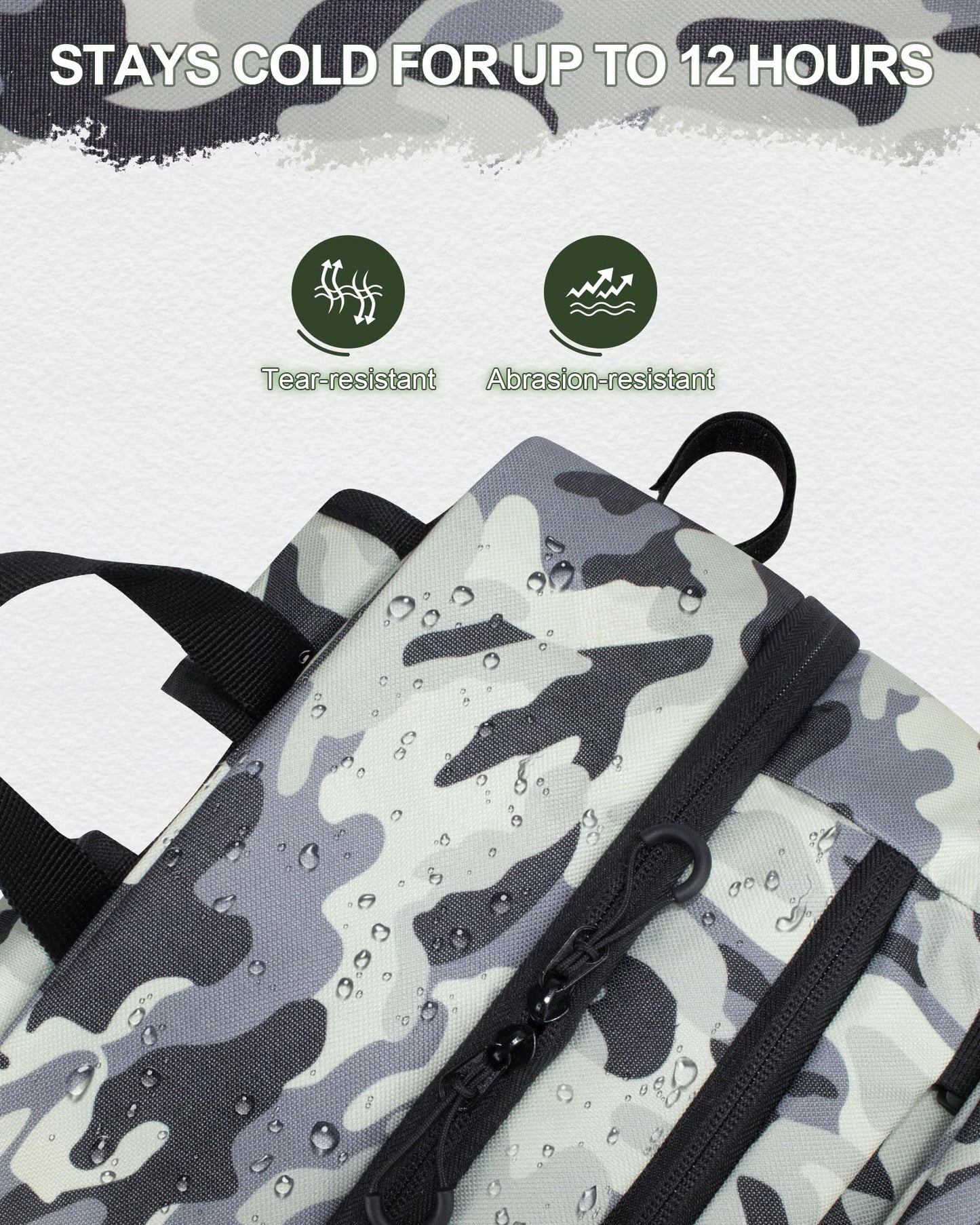 BAVGRED Fishing Backpack with Removable Bait Binder, Large Water Resistant Tackle Bag Storage Gear and Equipment for Fishing, Camping, Hiking, Grey