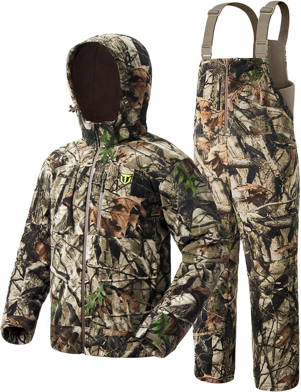 TIDEWE Hunting Clothes for Men, Silent Water Resistant Hunting Jackets and Bibs, Next Camo G2
