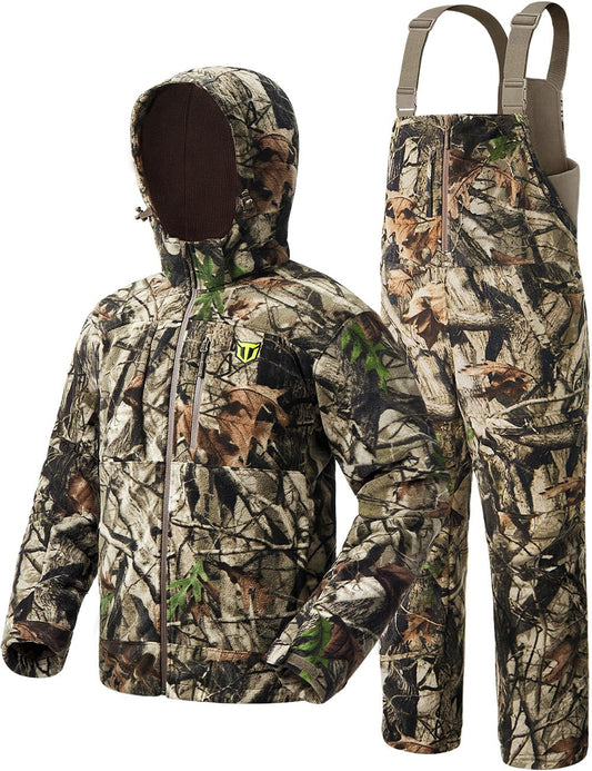 TIDEWE Hunting Clothes for Men, Silent Water Resistant Hunting Jackets and Bibs, Next Camo G2