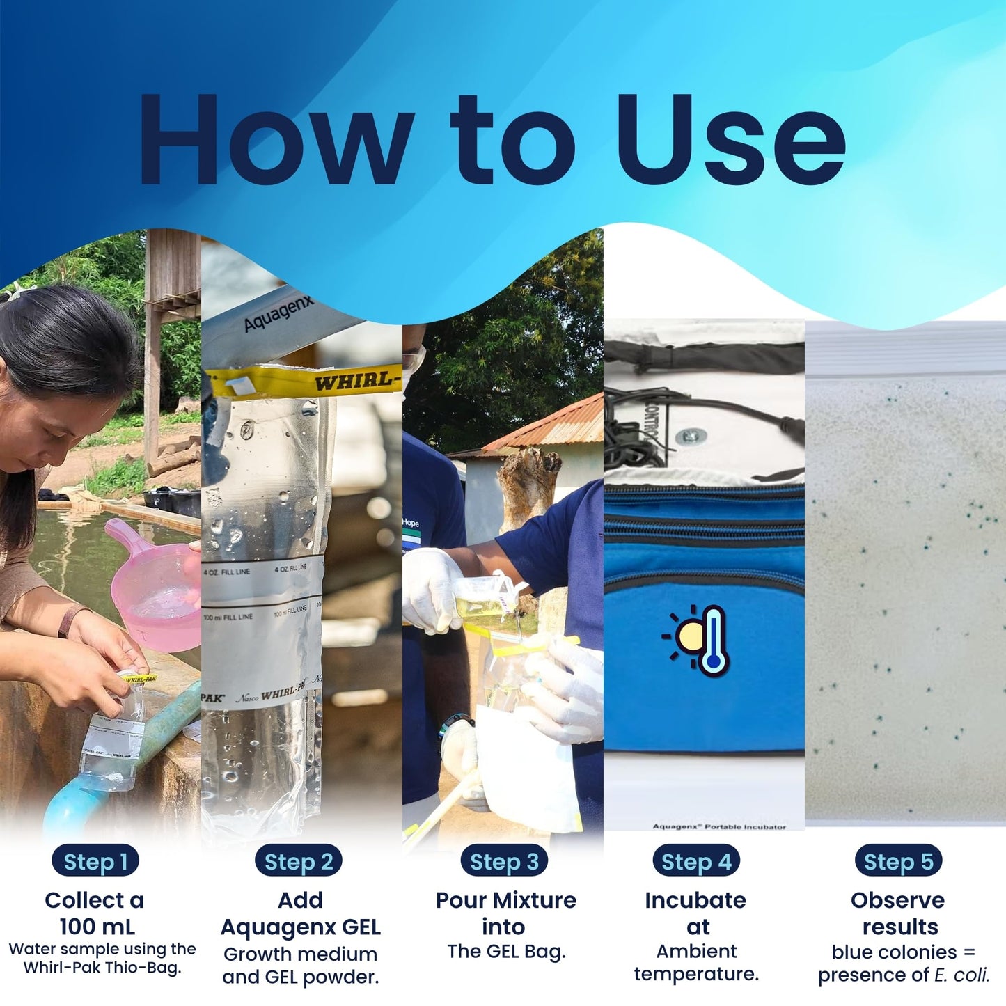 Pinpoint Water Test Kit – Fast & Easy Water Testing Kit for E. coli Detection - No Lab or Equipment Needed - Ideal for Well, Tap, and Drinking Water Testing (50 Pack)