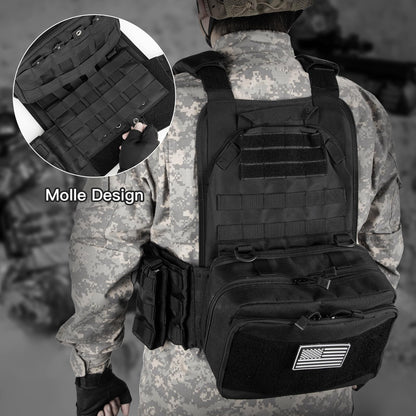 Jueachy Magnetic Tactical Vest for Men: Plate Carrier Vest Quick Release One-Button Disassembly Lightweight Vest