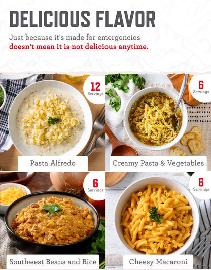 ReadyWise Emergency Food Supply - 120 Servings Favorites Sample Bucket, Survival Food Kit, Freeze Dried Prepper Food & Dehydrated Meals for Camping Essentials & Backpacking, up to 25 Year Shelf Life