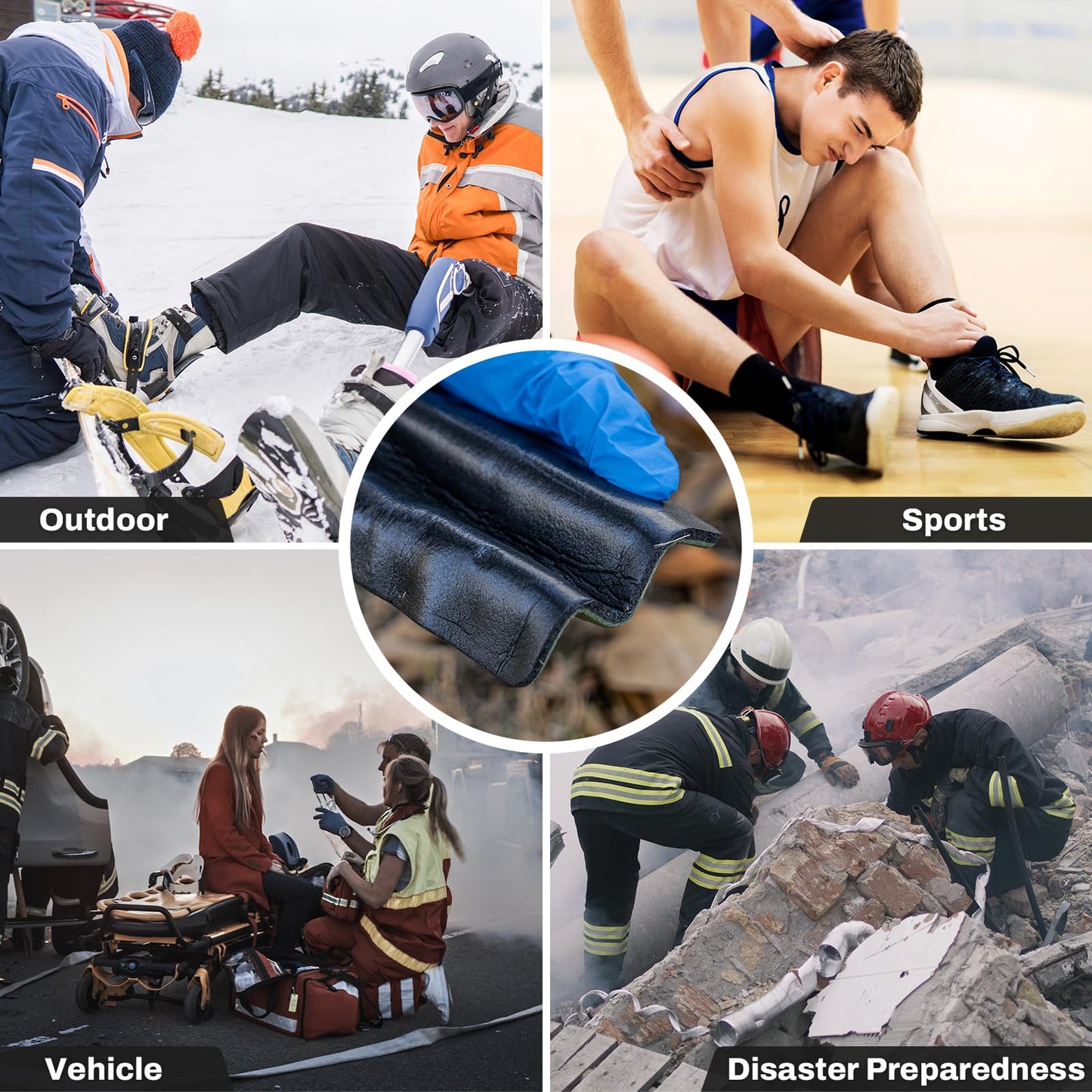 RHINO RESCUE First Aid Splint 36" X 4.3" Orange-Gray, Keep Bones in Position (1, Folded)