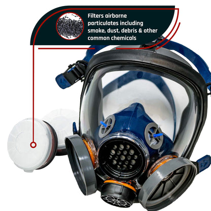 Parcil Distribution Gas Mask Survival Nuclear and Chemical Full Face Respirator - Organic Vapor & Particulate - CE Tested