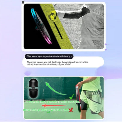 Portable Tennis Topspin Whistle Hitting Trainer - Ideal for Beginners' Swing Aid