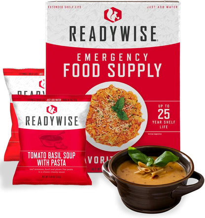 ReadyWise Emergency Food Supply - 18 Servings Favorites Box, Survival Food Kit with Freeze Dried Prepper Food & Dehydrated Meals, Camping Essentials for Backpacking & Hiking, up to 25 Year Shelf Life