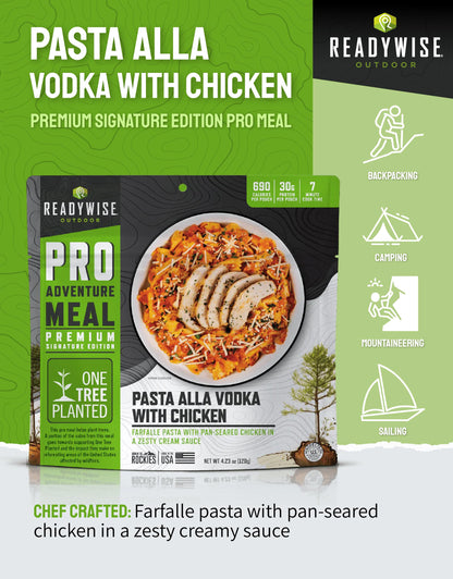 ReadyWise Outdoor Pro Adventure Meal - Breakfast Skillet, 2 Servings, 1 Pouch, Gluten Free, 700 Calories, 36g Protein, Freeze Dried Food & Dehydrated Backpacking Camping Meals, up to 5 Year Shelf Life