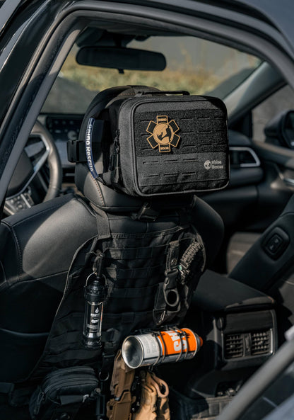 RHINO RESCUE IFAK Trauma Kit with C-A-T Tourniquet, Tactical First Aid Kit Molle Pouch for Military, Combat, Car, Camping, Hiking, Travel (Red)