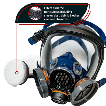 Parcil Distribution Gas Mask Survival Nuclear and Chemical Full Face Respirator - Organic Vapor & Particulate - CE Tested