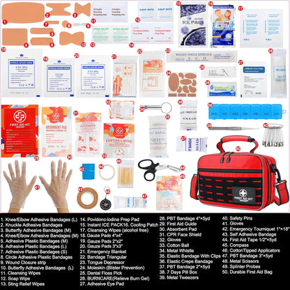 Premium 450 Piece Large First Aid Kit for Home, Travel, Camping, Car, Hiking & Outdoor Emergencies - Emergency Medical Kits, Home & Businesses Medical Supplies