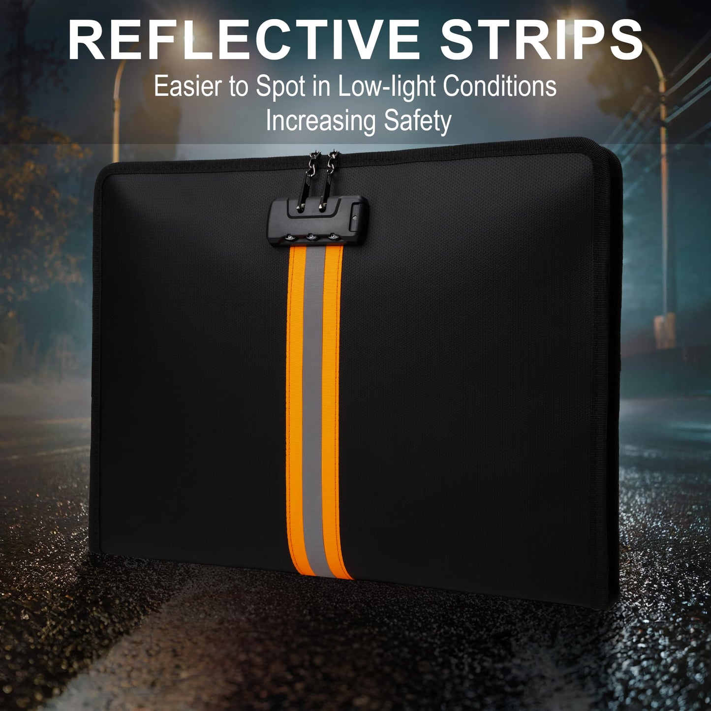 Fireproof Money Bag,Money Bag with Lock and Zipper,Safe Fireproof Waterproof,Suitable for Cash, Mobile Phones, Keys, Credit Cards