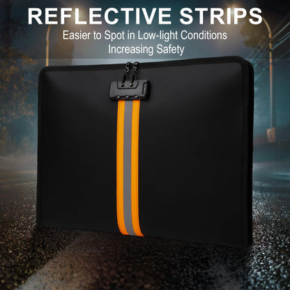 Fireproof Money Bag,Money Bag with Lock and Zipper,Safe Fireproof Waterproof,Suitable for Cash, Mobile Phones, Keys, Credit Cards