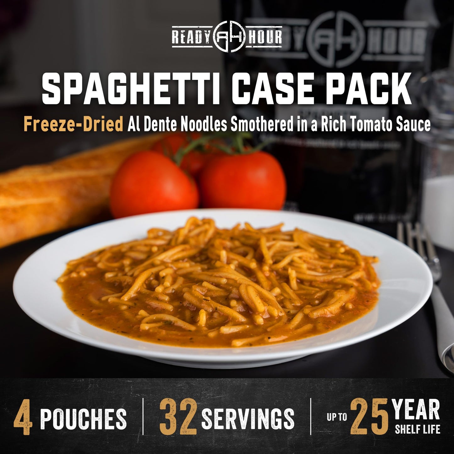 Ready Hour Mac and Cheese Case Pack (24 Servings), Freeze-Dried, Mac and Cheese Bulk, Survival Emergency and Real Non-Perishable Food, Long-Term Storage Food, 25-Year Shelf Life