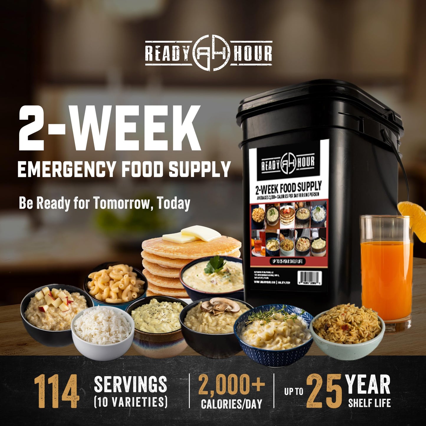 Ready Hour 72-Hour Emergency Food Kit Sample - Survival Meals Variety Pack for Disaster Prep, Freeze-Dried/Dehydrated Camping Food, Bug Out Bag MRE Alternative, Preparedness & Power Outage Supplies
