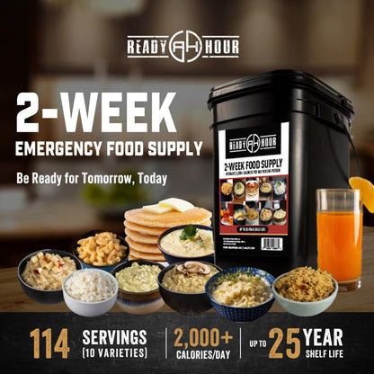 Ready Hour 72-Hour Emergency Food Kit Sample - Survival Meals Variety Pack for Disaster Prep, Freeze-Dried/Dehydrated Camping Food, Bug Out Bag MRE Alternative, Preparedness & Power Outage Supplies