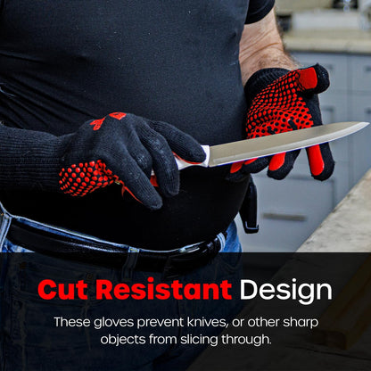 Fireproof Gloves by Prepared Hero - 1 Pack - Resistant Up to 1472 Degrees - Cut Resistant, BBQ Gloves - Grill Gloves - Fire Protection Gloves - Heat Resistant Gloves - Heat Gloves for Grilling & BBQ