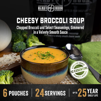 Ready Hour Homestyle Potato Soup Case Pack – 24 Servings (6 Pouches) – Freeze-Dried Soup, Emergency Survival Food, Long-Term Storage, Dehydrated Bulk Meal, Prepper Pantry Essential