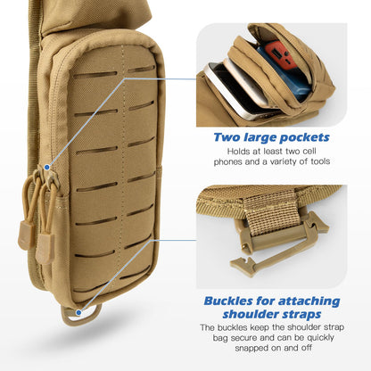 Jueachy Strap Shoulder Molle Accessories Pouch: Tactical Backpack Pocket Attachment Storage Phone Flashlight EDC