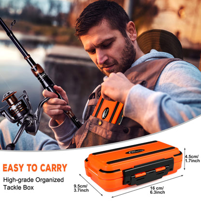 PLUSINNO 253/387pcs Fishing Gear Accessories Kit, Fishing Tackle Box with Tackle Included, Fishing Hooks, Fishing Weights Sinkers, Spinner Blade, Fishing Equipment for Bass Trout Bluegill Crappie