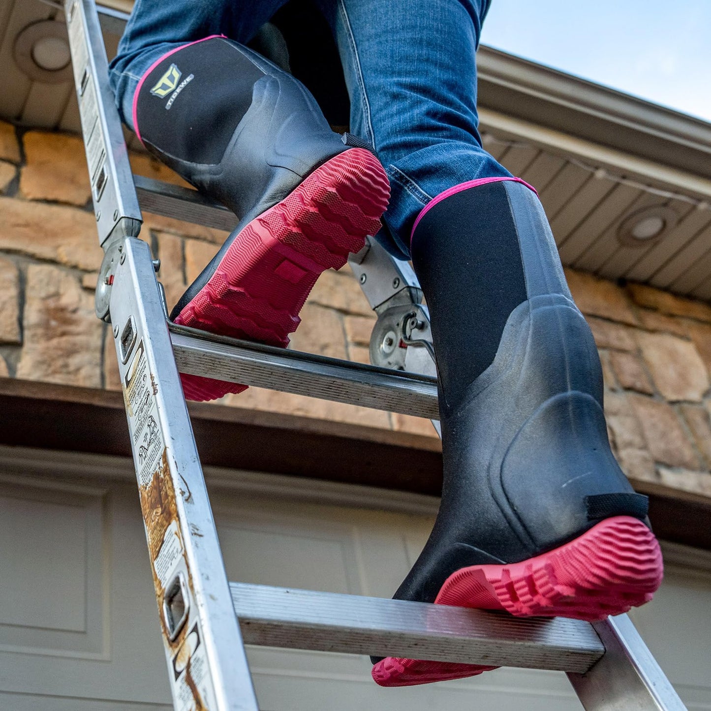 TIDEWE Rubber Boots for Women with Steel Shank, Waterproof Rain Boots Multi-Season, 6mm Neoprene Sturdy Rubber Outdoor Hunting Boots Next Camo G2 (Pink & Green)