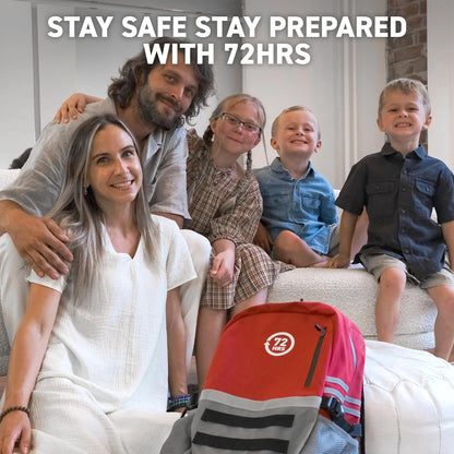 72 HRS Deluxe Emergency Survival Kit - Heavy Duty 72 Hour Bag Survival Kit for Earthquake, Hurricane, Tsunami, Winter, Blackout - Includes Emergency First Aid Kit, Water, Food