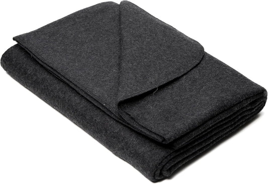 Arcturus Standard Blanket Co Wool Blanket - Soft, Durable, Warm, and Lightweight – No Frills - Perfect for Camping, Home, or Emergency Use - 64in x 88in (Charcoal)