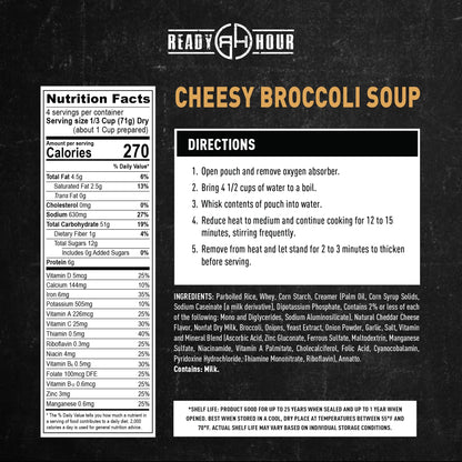 Ready Hour Homestyle Potato Soup Case Pack – 24 Servings (6 Pouches) – Freeze-Dried Soup, Emergency Survival Food, Long-Term Storage, Dehydrated Bulk Meal, Prepper Pantry Essential