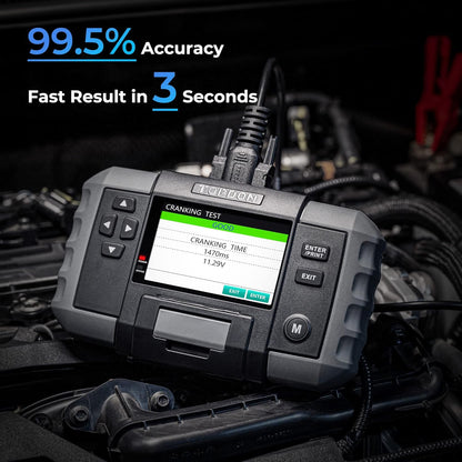 Car Battery Tester, TOPDON BT600 12V, 12V/24V Cranking Tests and Charging Alternator Load 100-2000CCA Digital Battery Voltage Tester, 3.5" Screen with Built-in Printer