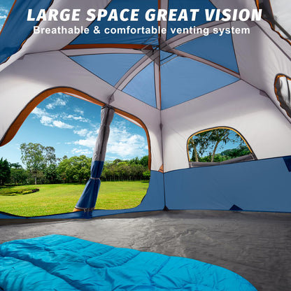 UNP 2/4/6/8 Person Tent, Portable Cabin Tent, Camping Tent 4-Person Easy Set Up, Waterproof with Top Rainfly for Outdoor Camping/Hiking | Easy Set Up, Waterproof, Top Rainfly