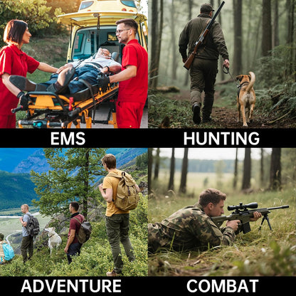 Trauma Kit, Compact Tactical IFAK Emergency Survival First Aid Kits Hemostatic Combat Wound Care Molle Pouch with Israeli Bandage, Chest Seal, Splint for Military, Black