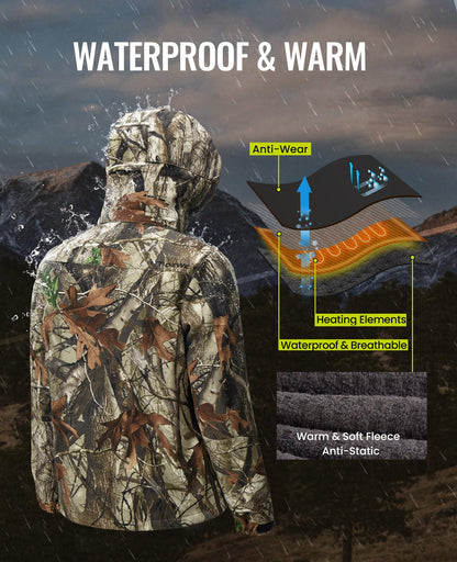 TIDEWE Heated Jacket for Women with Battery Pack (Black, Pink, Camo, Size S-XXL)