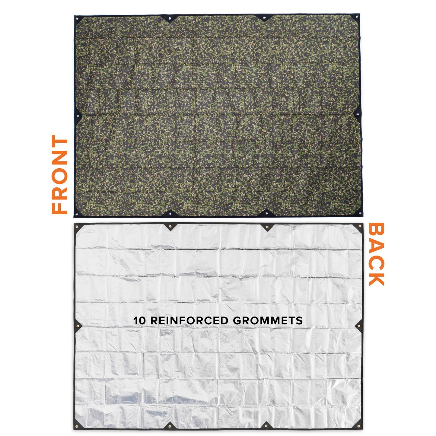 Arcturus XL Heavy Duty Survival Blanket – Insulated Reflective Thermal Camping Tarp - 8.5 FT x 12 FT (Olive Green)