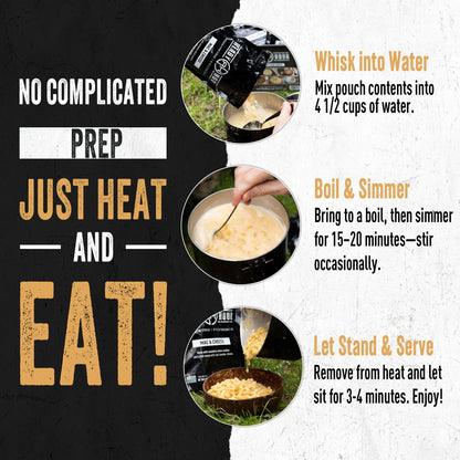 Ready Hour Mac and Cheese Case Pack (24 Servings), Freeze-Dried, Mac and Cheese Bulk, Survival Emergency and Real Non-Perishable Food, Long-Term Storage Food, 25-Year Shelf Life