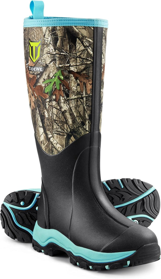 TIDEWE Hunting Boot for Women, Insulated Waterproof Sturdy Women's Hunting Boot, 6mm Neoprene and Rubber Outdoor Boot Next Camo G2
