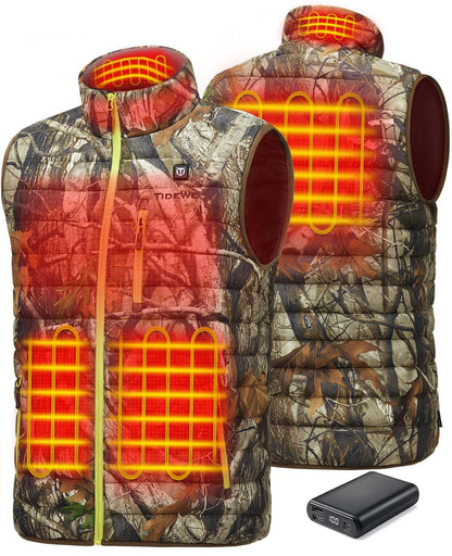 TIDEWE Men’s Heated Vest with Battery Pack, Lightweight Vest for Hunting/Hiking