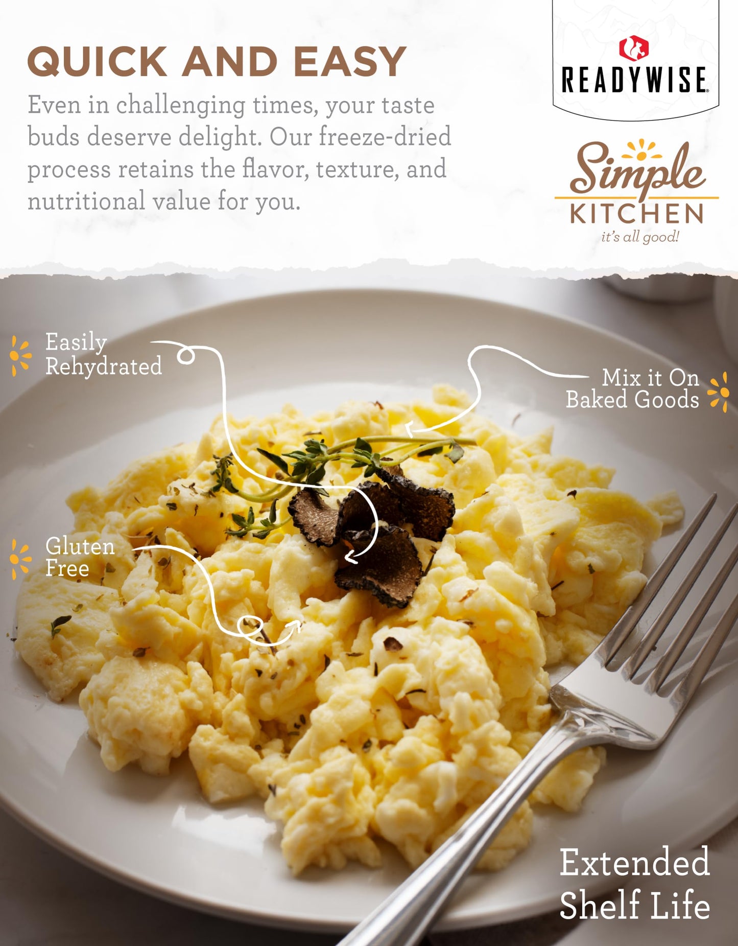 READYWISE - Simple Kitchen Freeze Dried Whole Blueberries, 28 Servings, Vegan, Gluten Free, Fruit Snacks, Emergency Supplies, Dehydrated Fruit, Blueberries