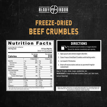 Ready Hour Black Bean Burger Mix Case Pack – 36 Servings (6 Pouches) – Emergency Vegetarian Food, Long Term Storage, Shelf-Stable Veggie Burger, Survival Food Mix