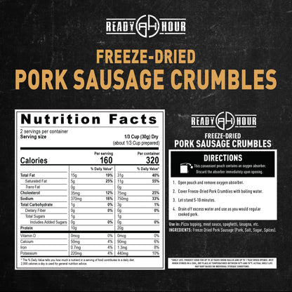 Ready Hour Black Bean Burger Mix Case Pack – 36 Servings (6 Pouches) – Emergency Vegetarian Food, Long Term Storage, Shelf-Stable Veggie Burger, Survival Food Mix