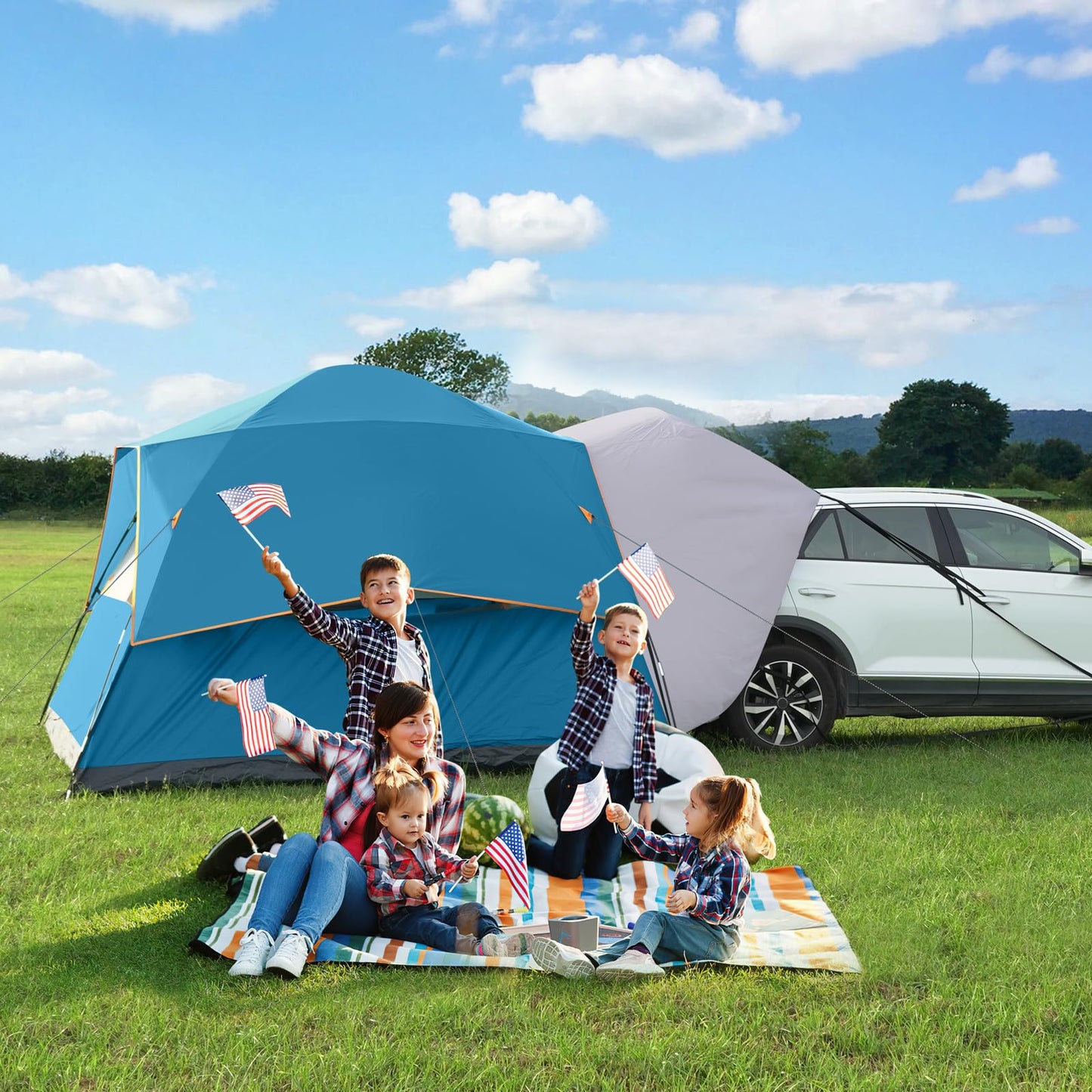 UNP SUV Dome Tent for Camping, Outdoor 6 Person Car Camping Tent, Easy Set Up SUV Tailgate Tent with Rainfly 10' x 10' Vehicle Camping Tent | for Camping, Outdoor, Car Camping Tent, Easy Set Up, SUV Tailgate Tent, with Rainfly