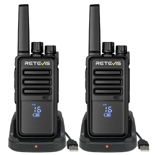 Retevis RT68 Walkie Talkies Rechargeable,Portable FRS Two-Way Radios for Adults,Heavy Duty 2 Way Radios Long Range,USB Charging Base,License Free Walkie Talkie for Road Trip Gifts Camping (2 Pack)
