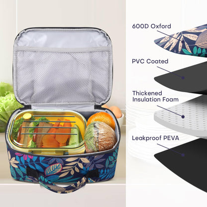 BAVGRED Lunch Box Insulated Soft Lunch Bag, Freezable and Reusable Mini Cooler, Thermal Meal Tote Containers with Exterior & Interior Pockets for Work, Outdoor Meal