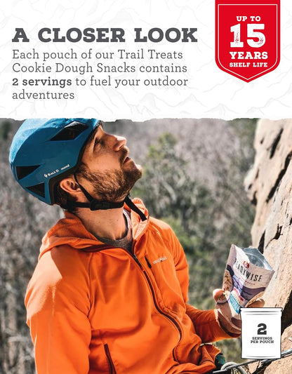 READYWISE - Outdoor Cookie Dough Trail Treats, 2 Servings, Pack of 1, Emergency Preparedness, Freeze Dried Food, MRE, Snack Pack, Survival Food, Emergency Food for Backpacking, Camping, and Hiking