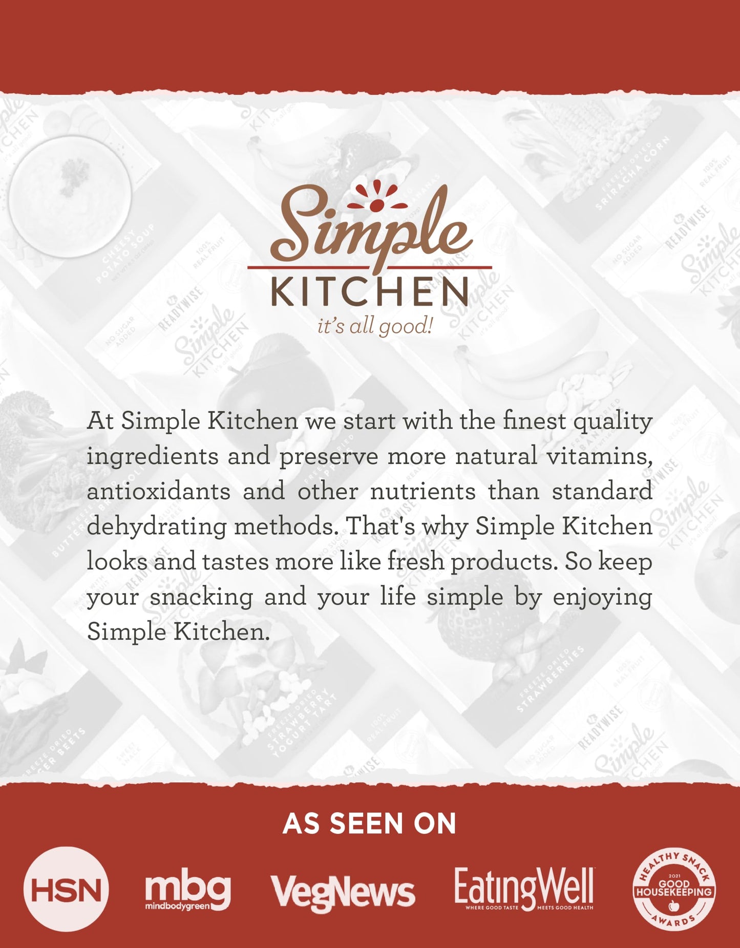 Simple Kitchen Garden Vegetable Soup Mix - 17 Servings for Meal Prep, Gluten Free, Vegetarian, Dehydrated & Freeze Dried Survival Food for Camping Meals, Backpacking & Hiking, Survival Kit, Pack of 4