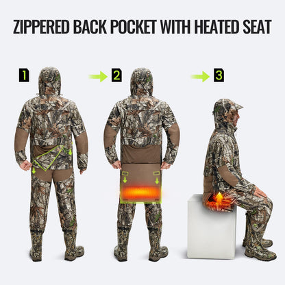 TIDEWE Heated Jacket for Men with Battery Pack, Zippered Back Pocket with Heater (Next Camo G2, Size S-XXXL)