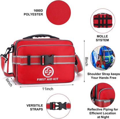 GEVOKE Professional 500 Piece Emergency First Aid Kit for Home, Car, Travel, Camping, Truck, Hiking, Sports, Office, Vehicle & Outdoor Emergencies - Emergency Medical Kit, Large First Aid Kit Survival