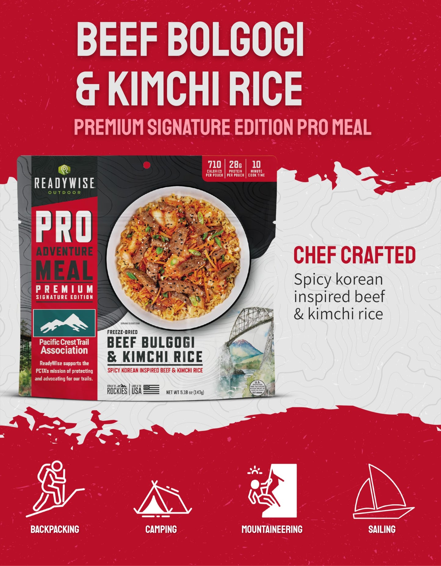 ReadyWise Outdoor Pro Adventure Meal - Country-Style Chicken Pot Pie, 2 Servings, 1 Pouch, 900 Calories, 30g Protein, Freeze Dried Food & Dehydrated Backpacking Camping Meals, up to 5 Year Shelf Life